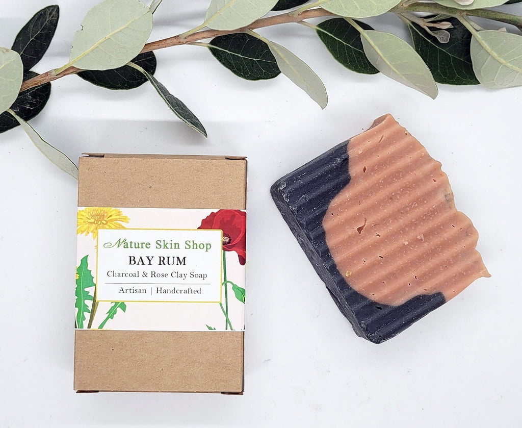 Bay Rum Activated Charcoal And Rose Clay Healing Bar, Natural Cold Process - AROMATIC