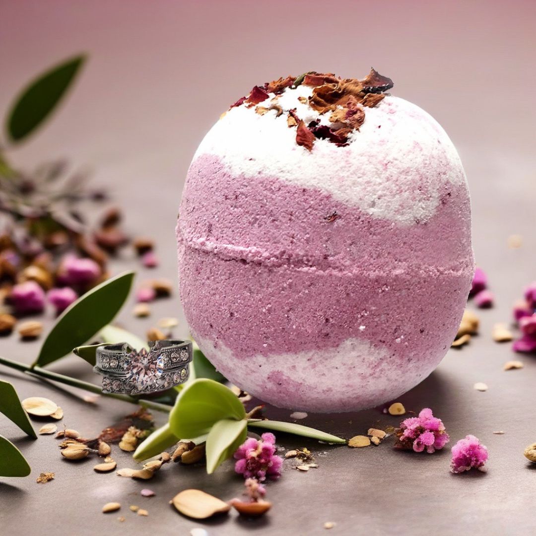 Bed Of Roses Surprise Bath Bomb: Luxury Silver Ring Inside!