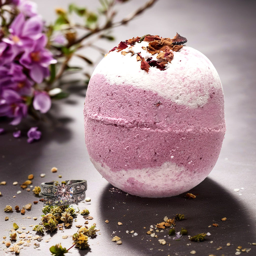 Bed Of Roses Surprise Bath Bomb: Luxury Silver Ring Inside!