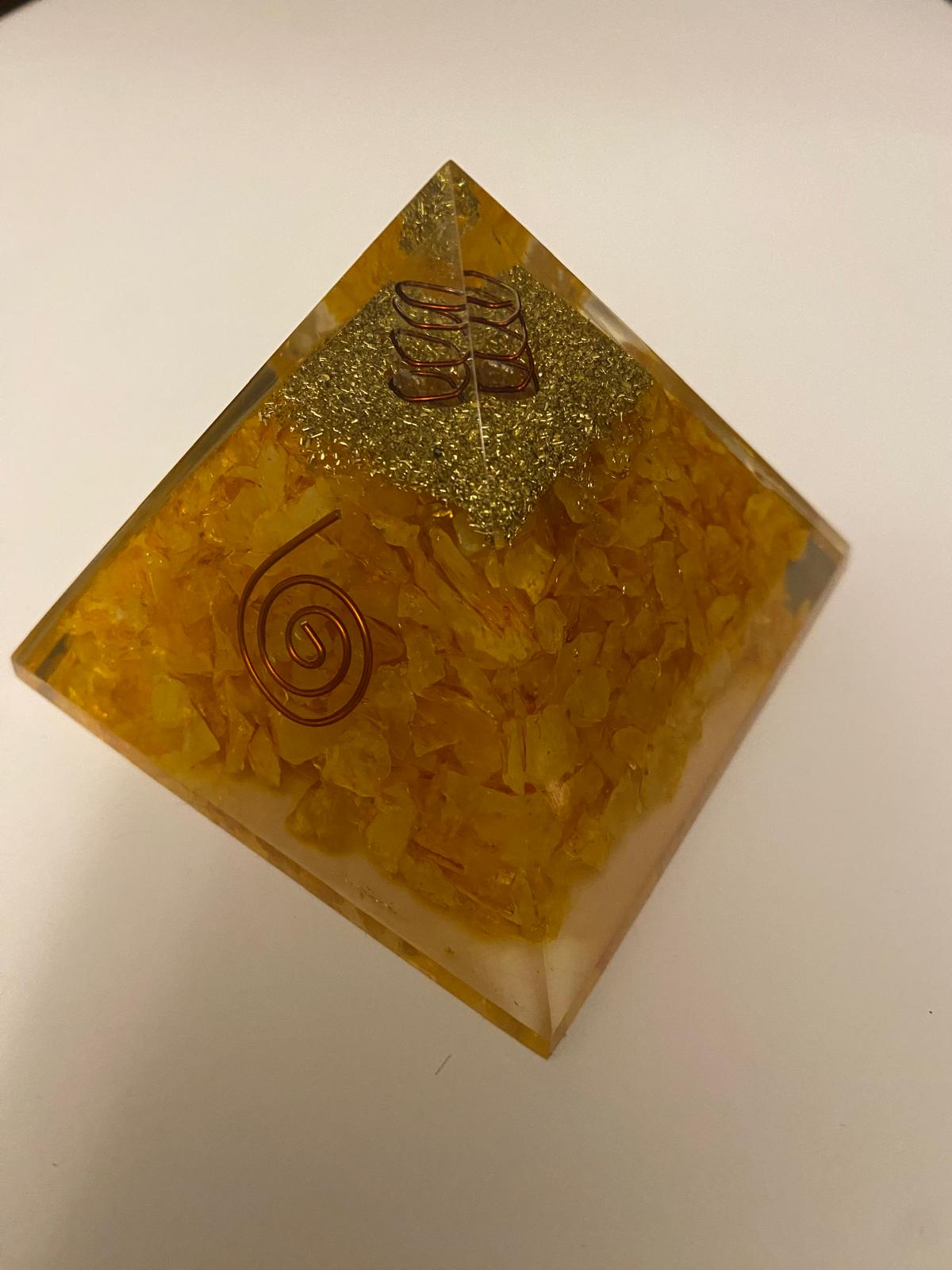 Citrine Orgonite Pyramid