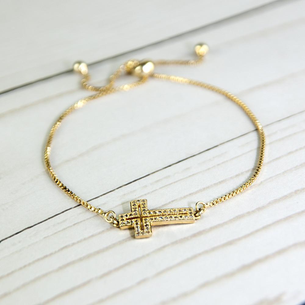 Cross Bracelet - Gold - AROMATIC