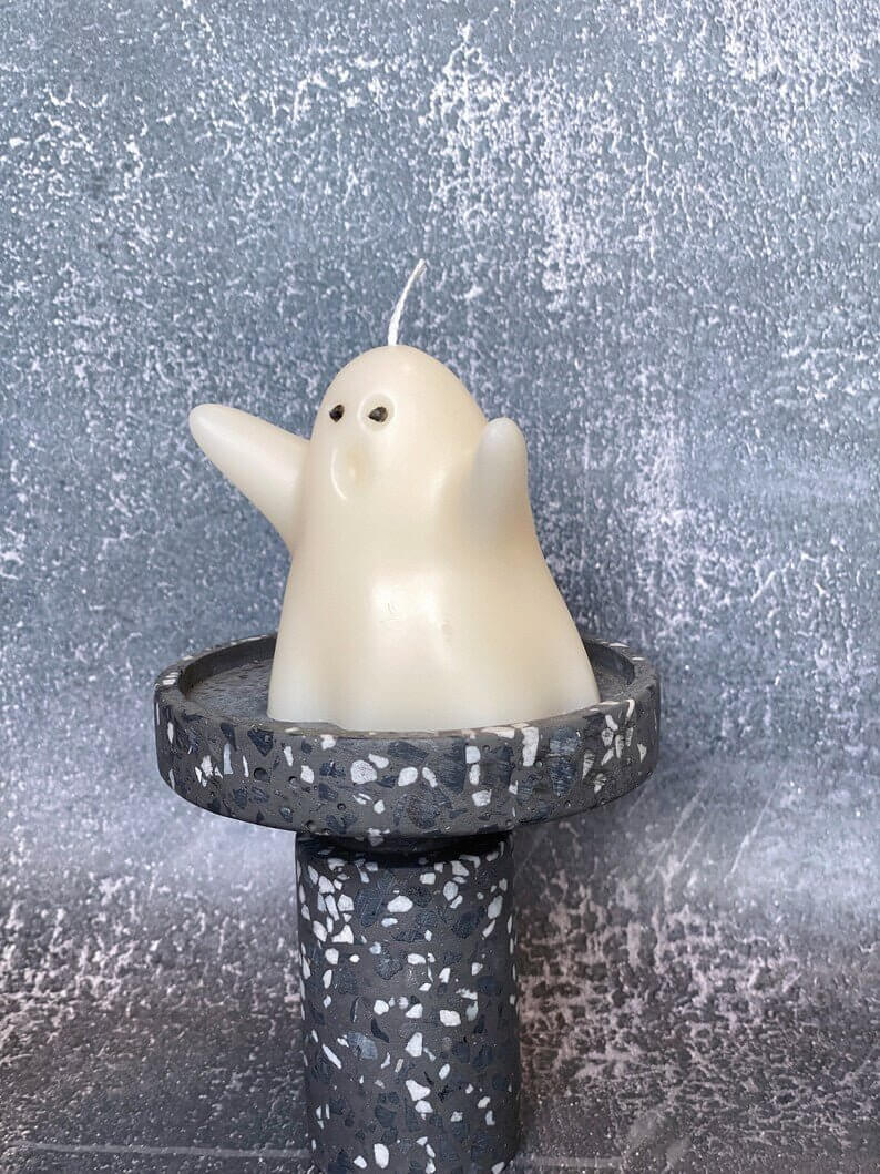 Handmade Ghost Candle – Halloween Décor & Spooky Gift