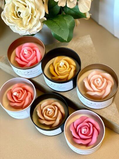 Flower in a Jar Scented Candle – Handcrafted Soy Wax Gift