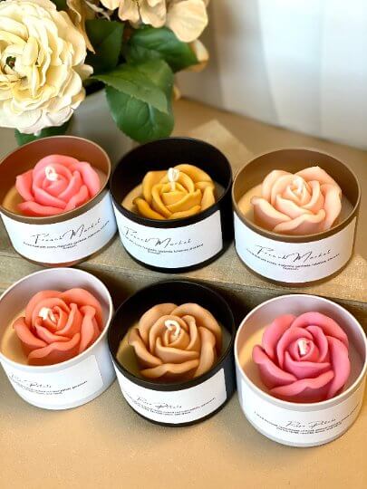 Flower in a Jar Scented Candle – Handcrafted Soy Wax Gift