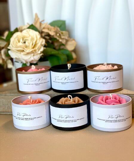 Flower in a Jar Scented Candle – Handcrafted Soy Wax Gift