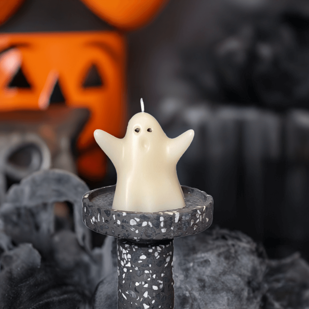 Handmade Ghost Candle – Halloween Décor & Spooky Gift