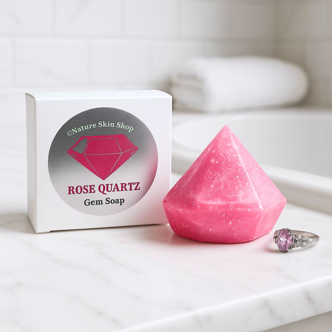 Rose Quartz Gem Soap with Hidden Silver Ring-0