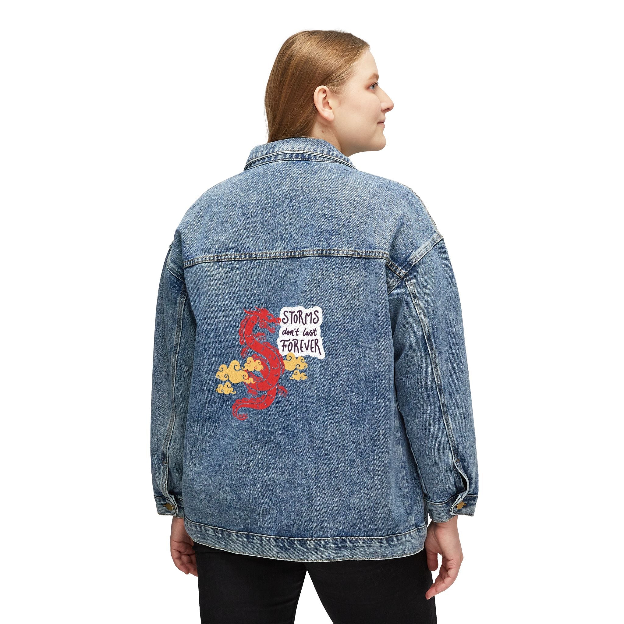 Stylish Women's Denim Jacket with Graphic Design, Casual Outerwear, Gift for Her, Vintage Style, Summer Fashion - AROMATIC